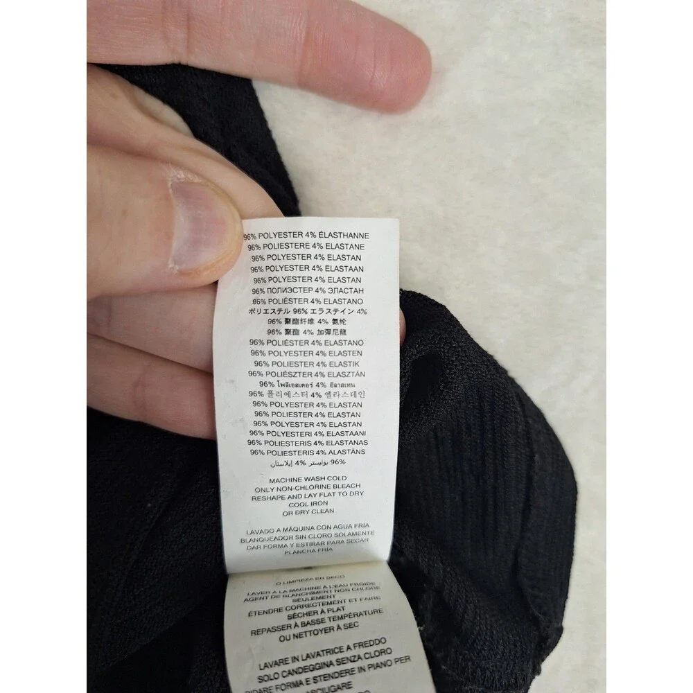 Michael Kors Women’s 1X Top Black Crepe V Neck Surplice Elastic Waist Bell 3/4